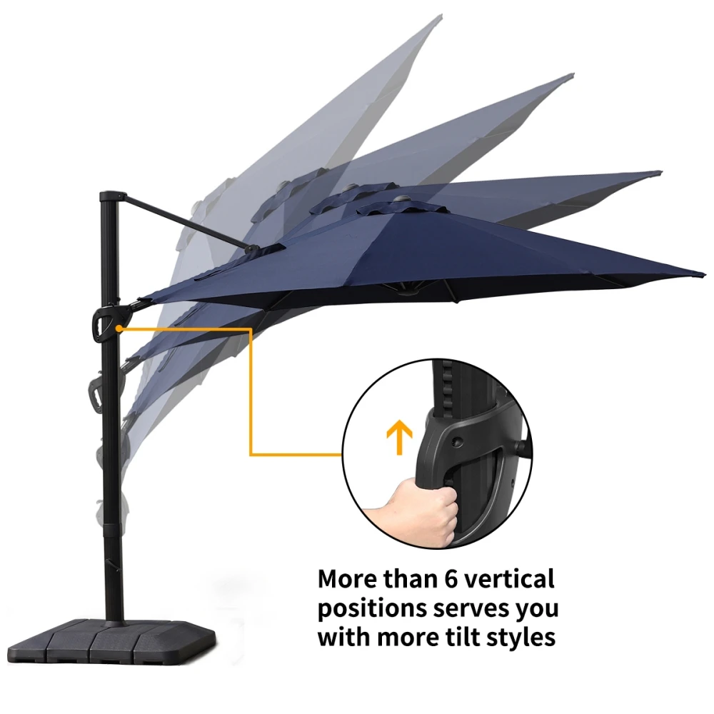 Heavy Duty Luxury Aluminum Patio Garden Sun Umbrella Roman Umbrella