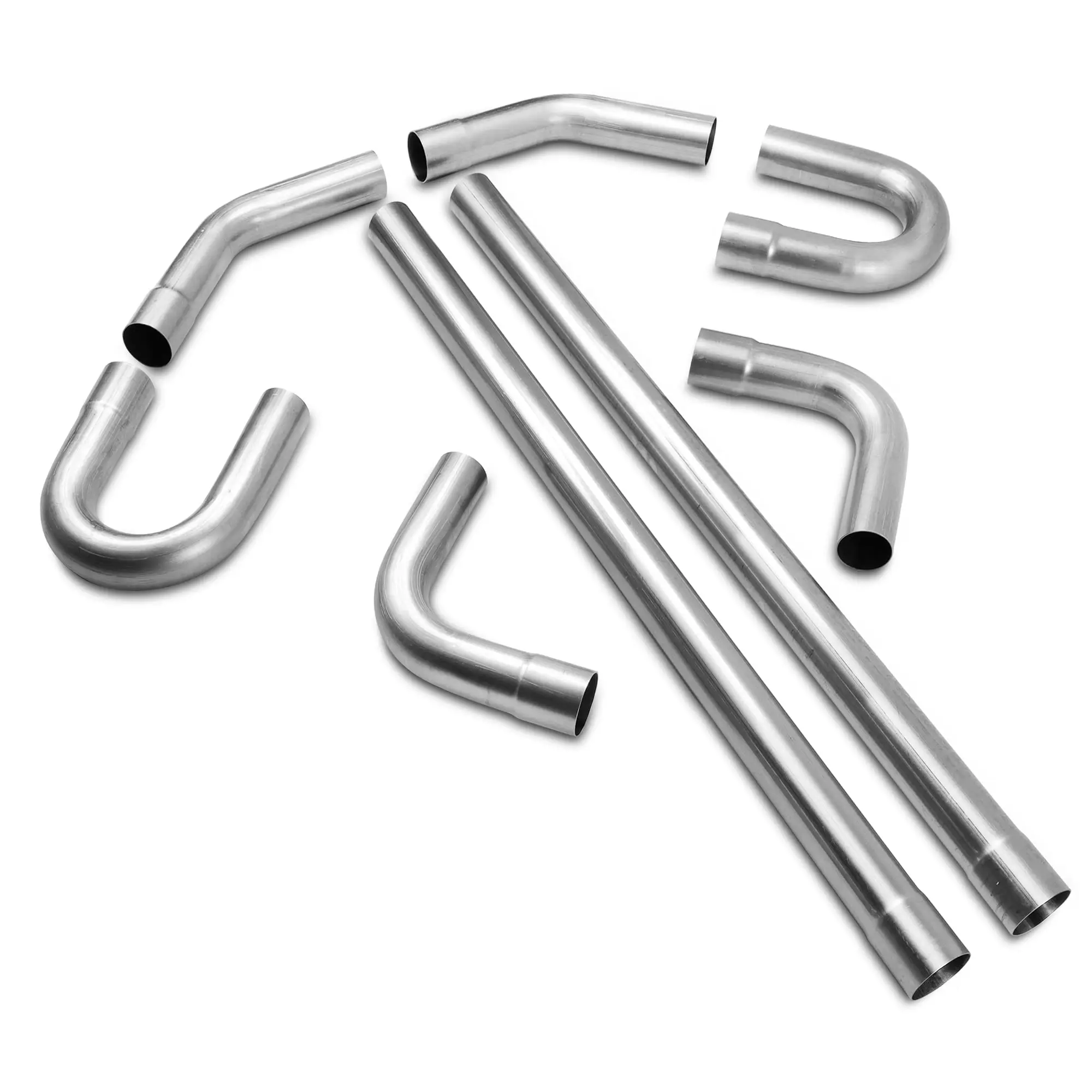 Factory Custom 8pcs 3 Inch DIY Straight U Bend Stainless Mild Steel Exhaust Pipe Kit