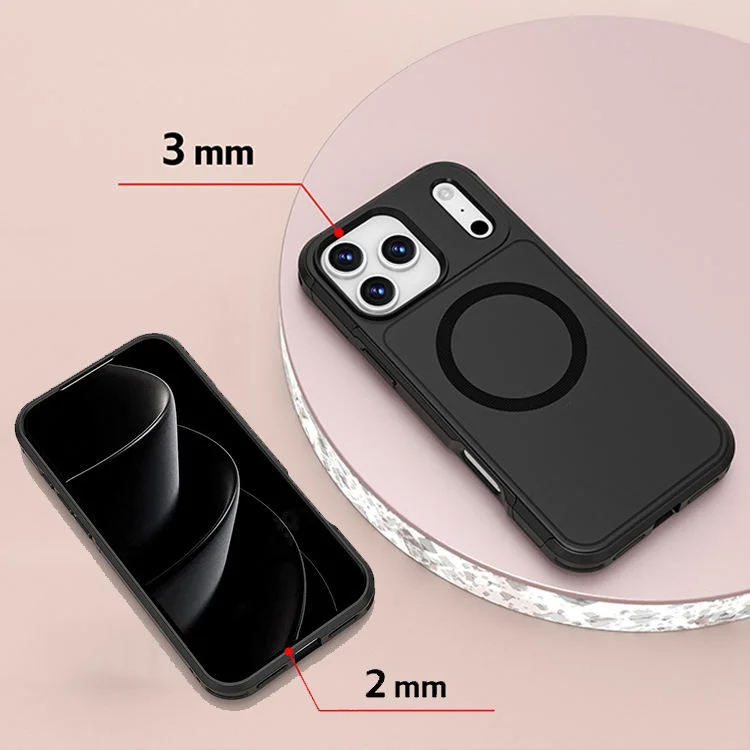 product manufacturers direct supply wholesale 2025 premium armor mobile magnetic  phone cover for iphone 17 hard case black phone cover-5