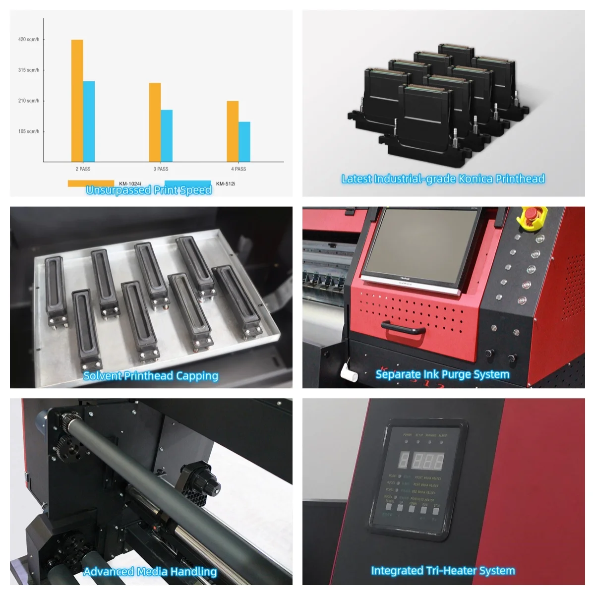 Factory Price Heavy Duty Konica 512i 1024i Print Head New Digital Flex Banner Vinyl CMYK Ink Color Roll-to-Roll Solvent Printer