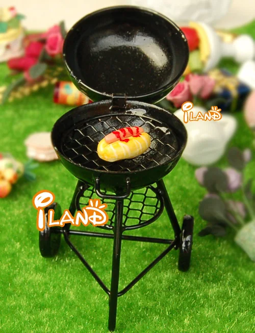Миниатюрные миниатюрные кухонные принадлежности iland DK030B для кукольного домика, гриля для барбекю и пикника, круглая кухня