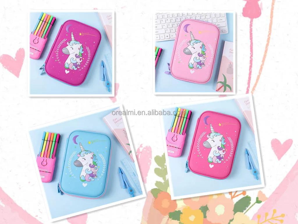 Durable Rectangle Pencil case  Back to School  Daily Use EVA Pencil case for Girl or Boy