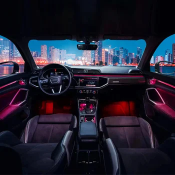 Factory Price Car Accessories Interior Decorative 12V RGB LED Car Led Strip Ambient Light Atmosphere Light For Audi Q3 2019-2023