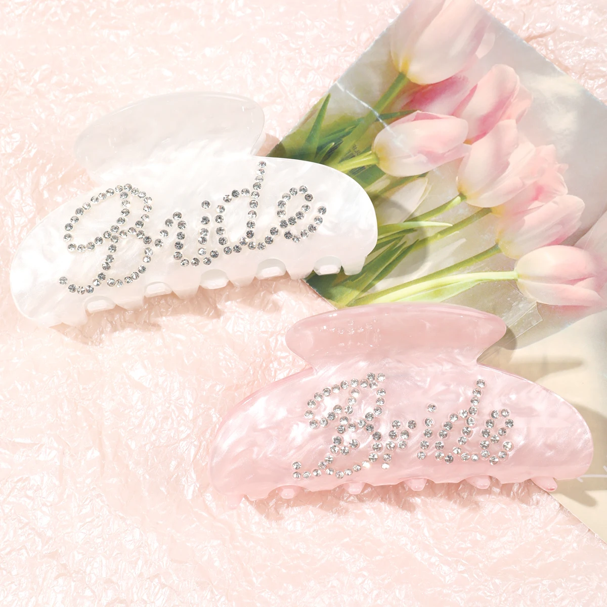QIYUE Rhinestone Acetate Hair Clips - Perfect for Bridesmaids display picture 2