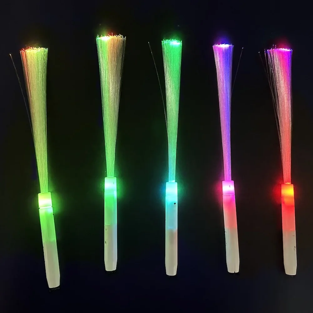 SmallOrders LED Light Up Colorful Flashing Glow Stick promotional party supplies Festival Fiber optic Magic Wand