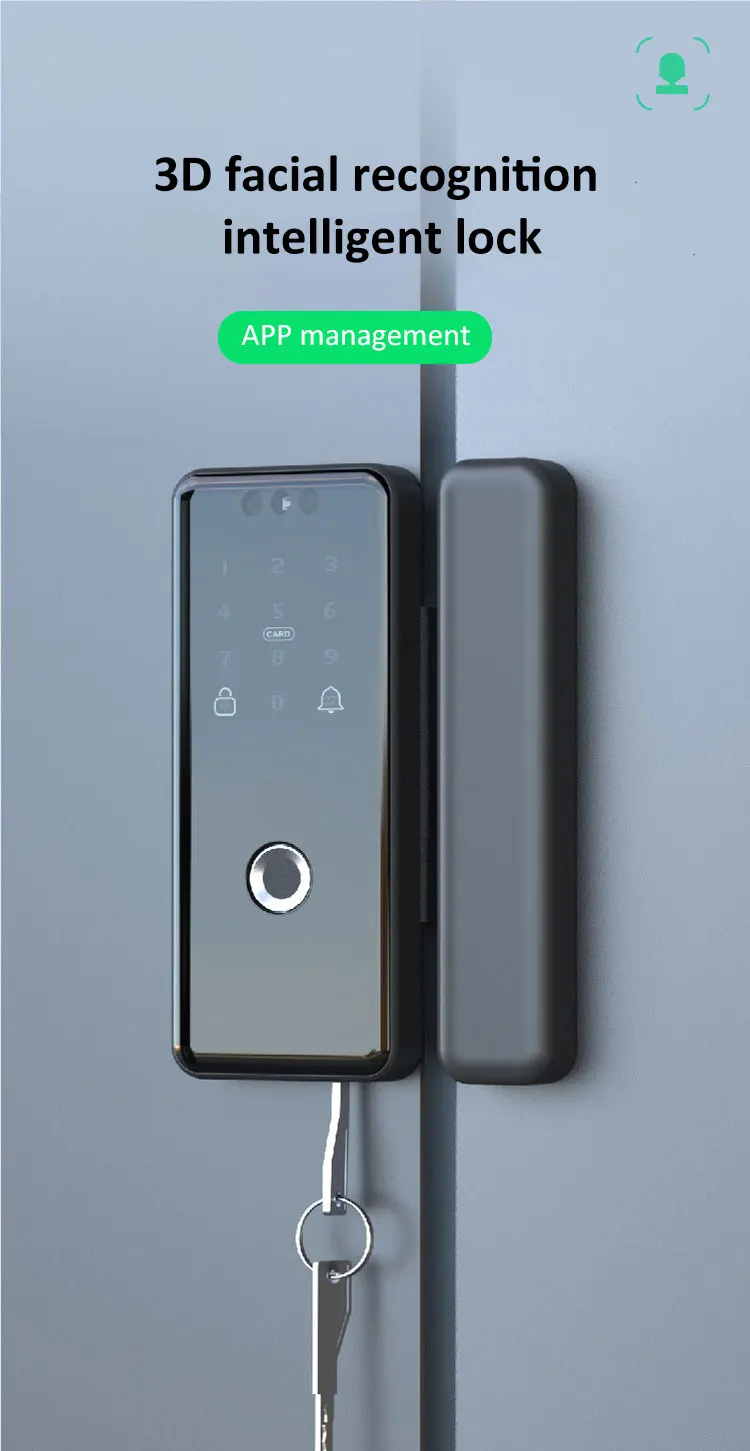 Tuya Smart 3d Face Recognition Fingerprint Password Card Door Lock With