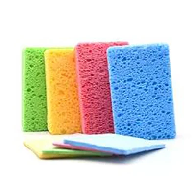 Colorful kitchen uses cellulose sponge cloth to compress natural cleaning wood pulp sponge, home care biodegradable sponge