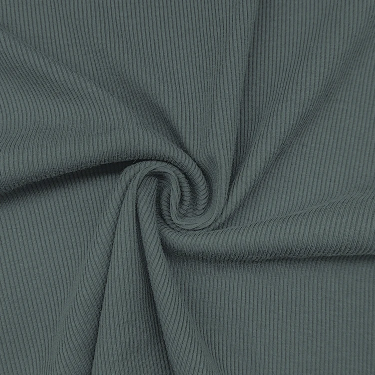 Sustainable Modal Stretch Fabric Rib Material, Plain Dyed Modal Cotton Rib Fabrics for Women Clothing/ factory