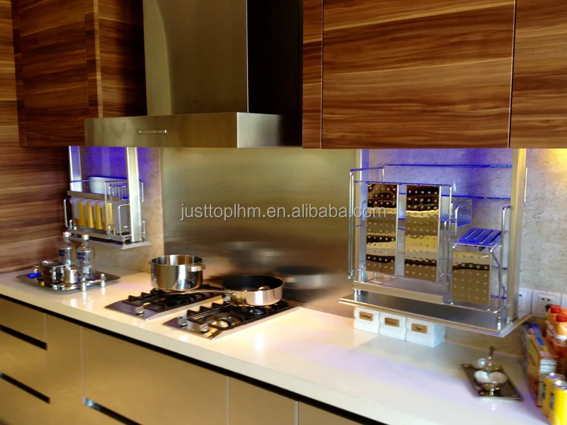 Automatic kitchen hanging cabinet with basket kitchen decoration cabinet accessories With disinfection lamp