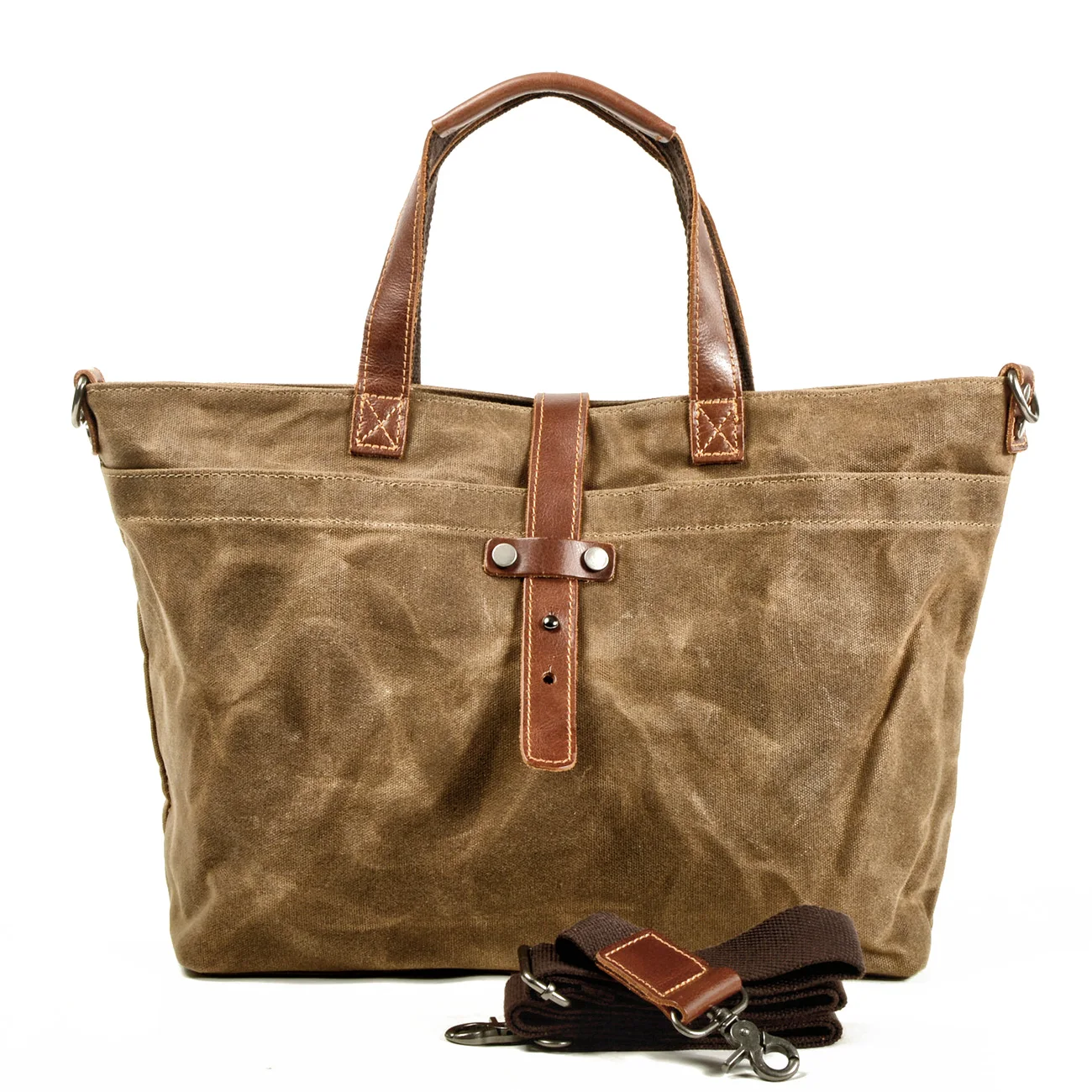 Ladies waxed canvas shoulder bag canvas tote bag