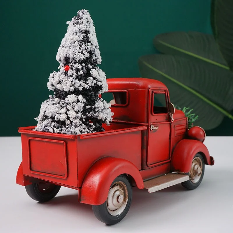 Huitan Modele De Voiture Camion Rouge Vintage Fait A La Main Avec Arbre De Noel Jouet Pour La Decoration De Bureau Pour Fille Cadeau D Anniversaire Buy Camion Vintage Modele De Camion Vintage Modele De Camion Vintage A La Main Product On Alibaba Com
