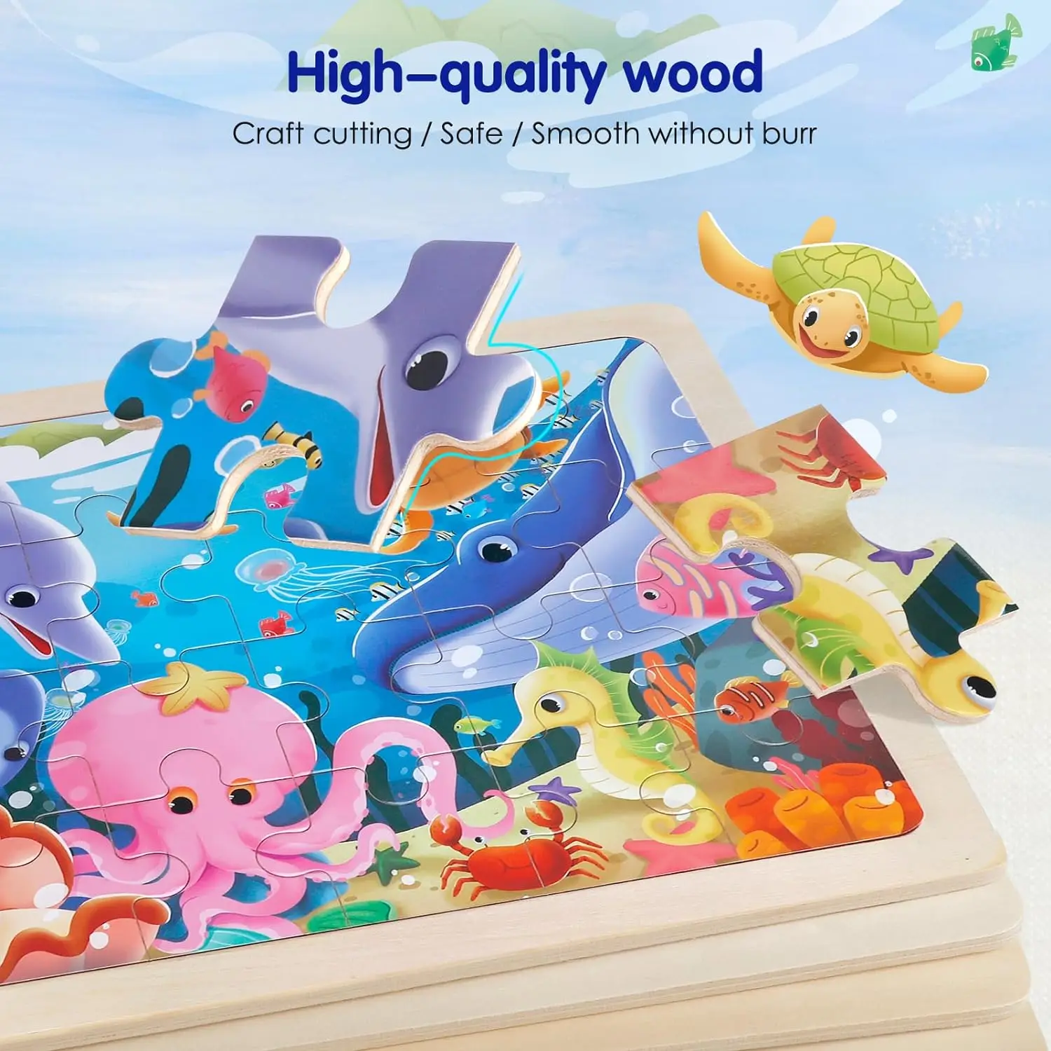 Wooden Jigsaw Puzzles For Kids Ages 3-5,Toddlers Puzzles Toys Dinosaur ...