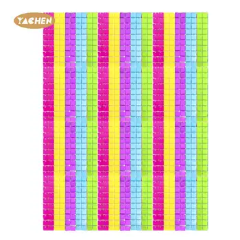YACHEN Neon Yellow Pink Green Purple Shimmer Sequin Wall Panels Wedding Neon Party Background Wall Decoration Shimmer Backdrop
