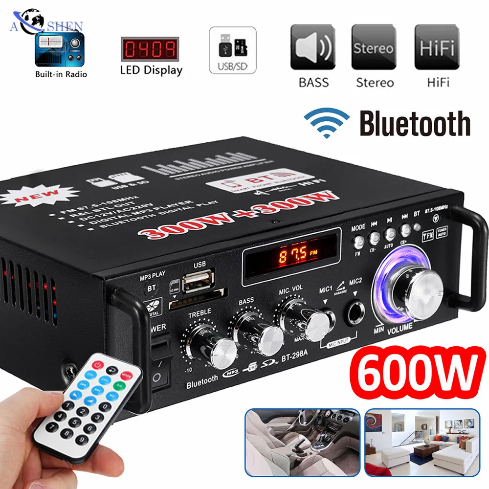 Portable Mini 400w Amplifier Bluetooth Power Mixer Mixing Console 4 Channel  Karaoke Music Live Mixer 2 Channel Amp - Home Theater Amplifiers -  AliExpress