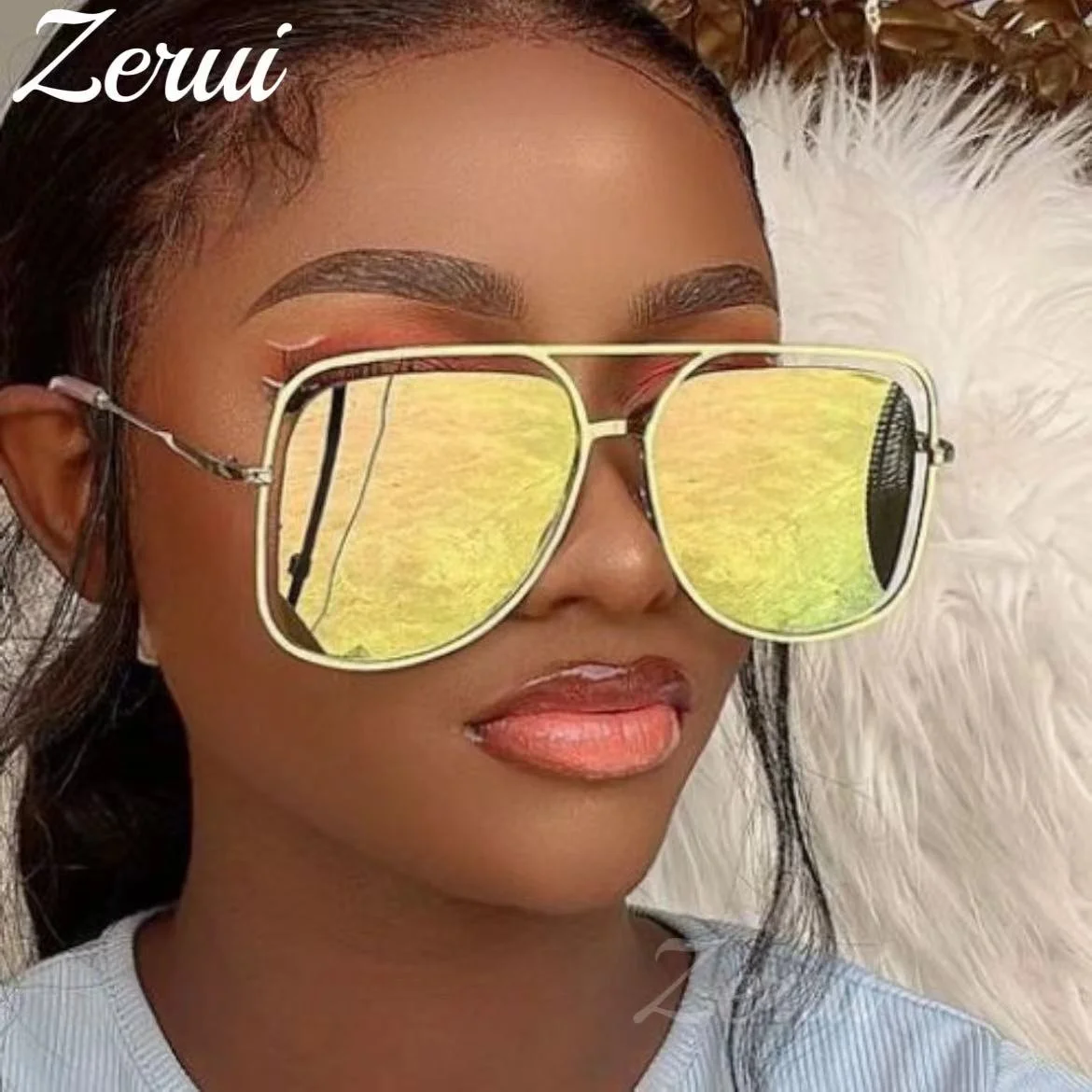 Oversized Pilot Sunglasses - Luxury Metal Sun Glasses display picture 1