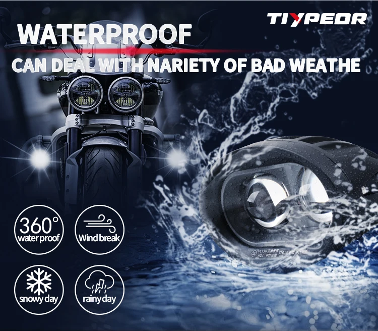 TIYPEOR 12-80V LED Spot Work Light Motorcycle Spotlight Truck Position Flood Lamp Projector Lens Off-Road Motorcycle Accessories manufacture
