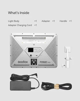 GODOX P260C PRO Bi-Color LED Light Panel Dimmable Studio Video Light Lamp Video Production Vlogging Phones Photography product image