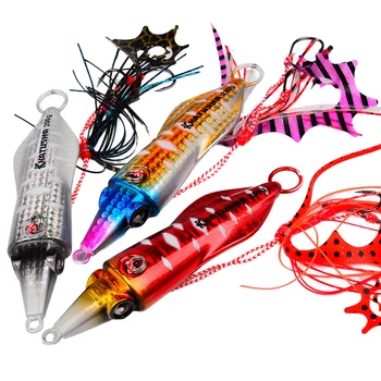 CHEERY Printed Big Hard Squid Shape Jig Fishing Lure Weights 40-200g Saltwater Lures Lead Bass Jigging Freshwater Hooks – Metal Jig – view 3