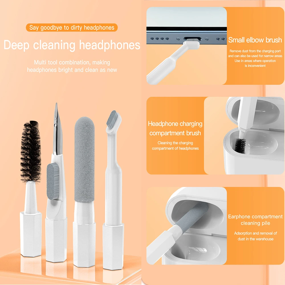Smart Electronic Multi Purpose Sponge Ear Bud Headphone Mobile Cell Phone Touchscreen Pc Touch Screen Mist Cleaner Spray Kit