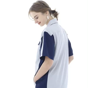 New Fashion Stylish Waterproof Anti-Static Breathable Short Sleeve Unisex Work Uniforms for Factory Logistics Garage