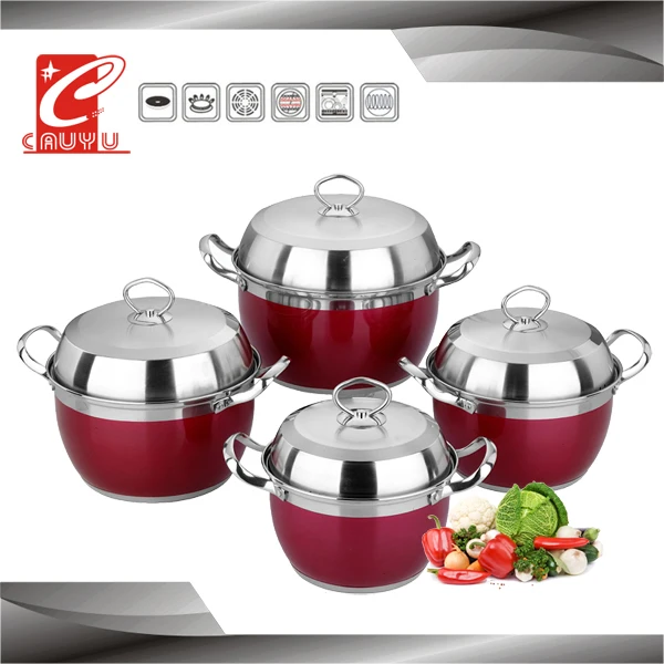 8PCS Stainless Steel Cookware Pot and Pan Set /Color Rena Ware