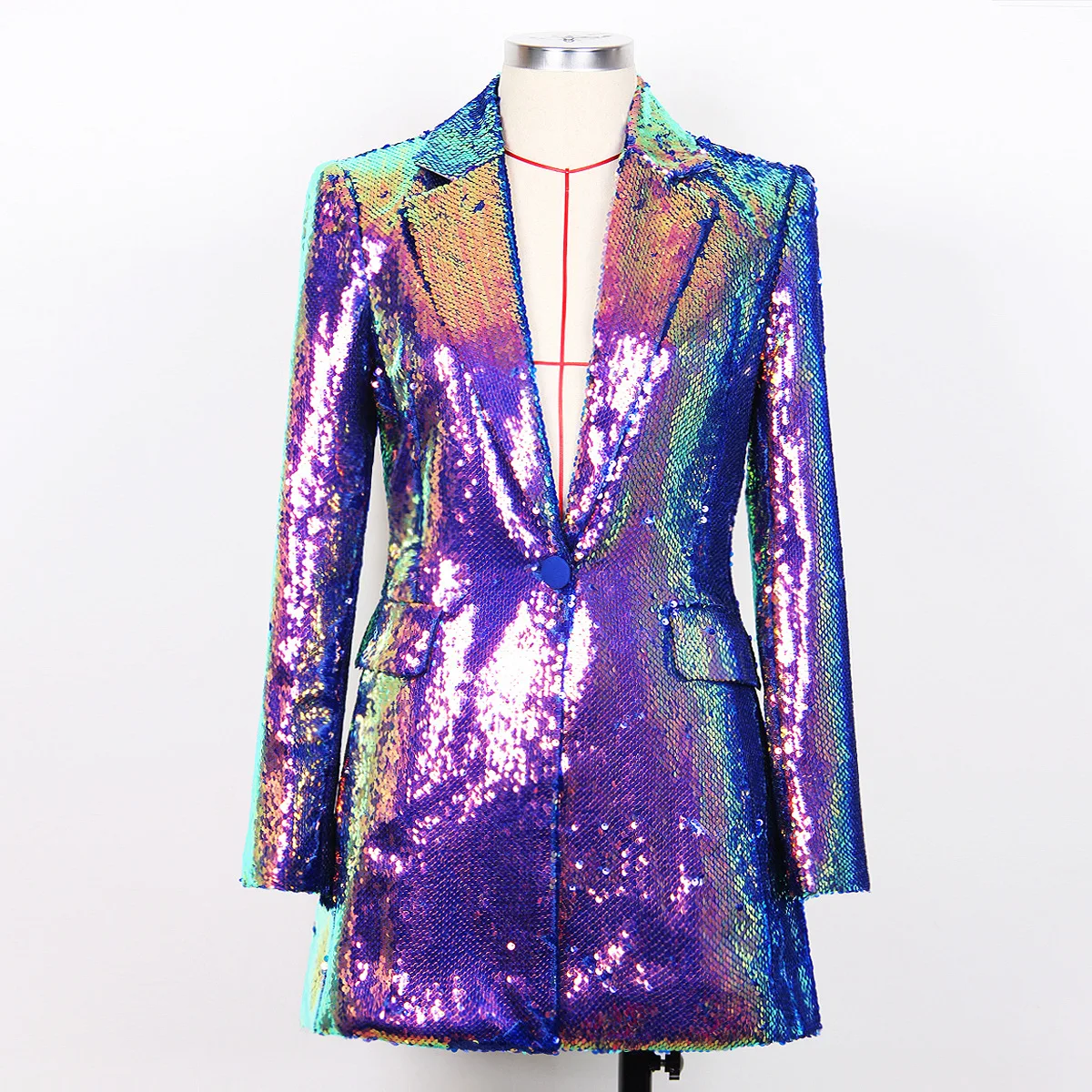 BA2214 Sequin Dresses Women Lady Elegant Party Evening Sexy Long Sleeve  Coast Blazer Dress for Women
