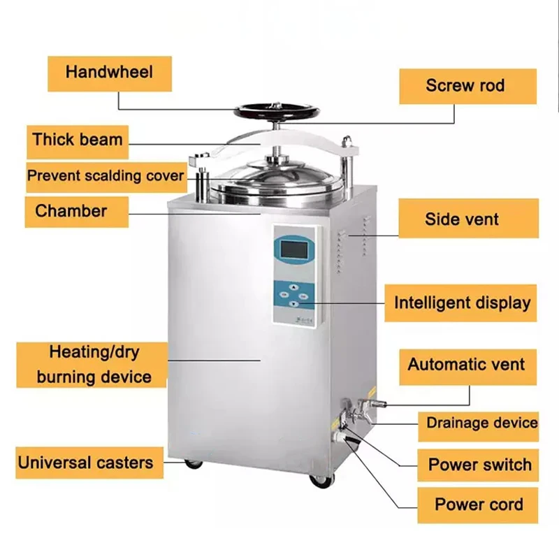 Canned Food Retort Machine Pressure Steam Sterilizer Autoclave Retort For Canning Food 35L 50L 75L 100L 120L 150L