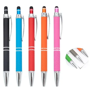 Customizable Logo Printed Metal Ballpoint Pen New Push-Button Design for Capacitive Touch Screen Handwriting Advertising Pen