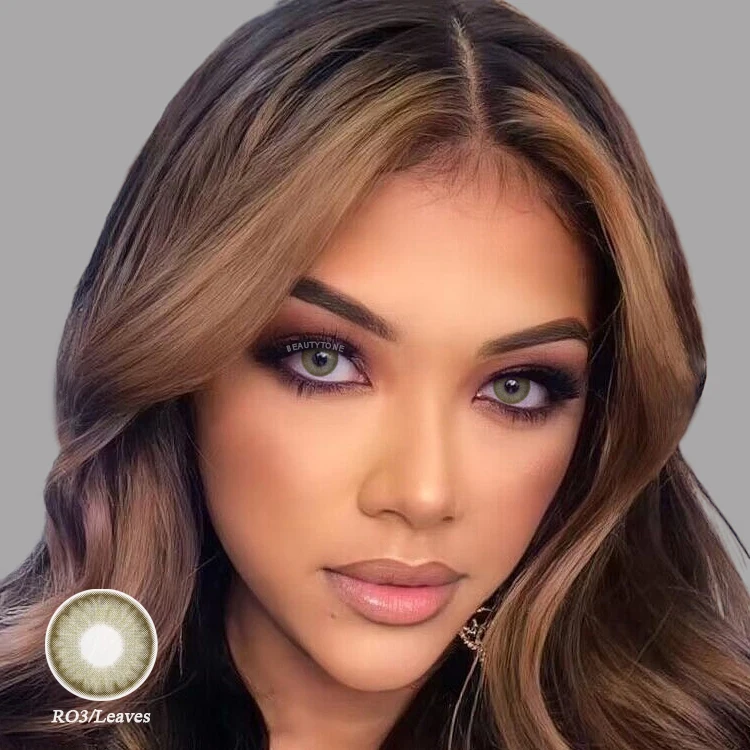 Контактные линзы BeautyTone с зелеными листьями розмарина импортные косметические мягкие контактные для