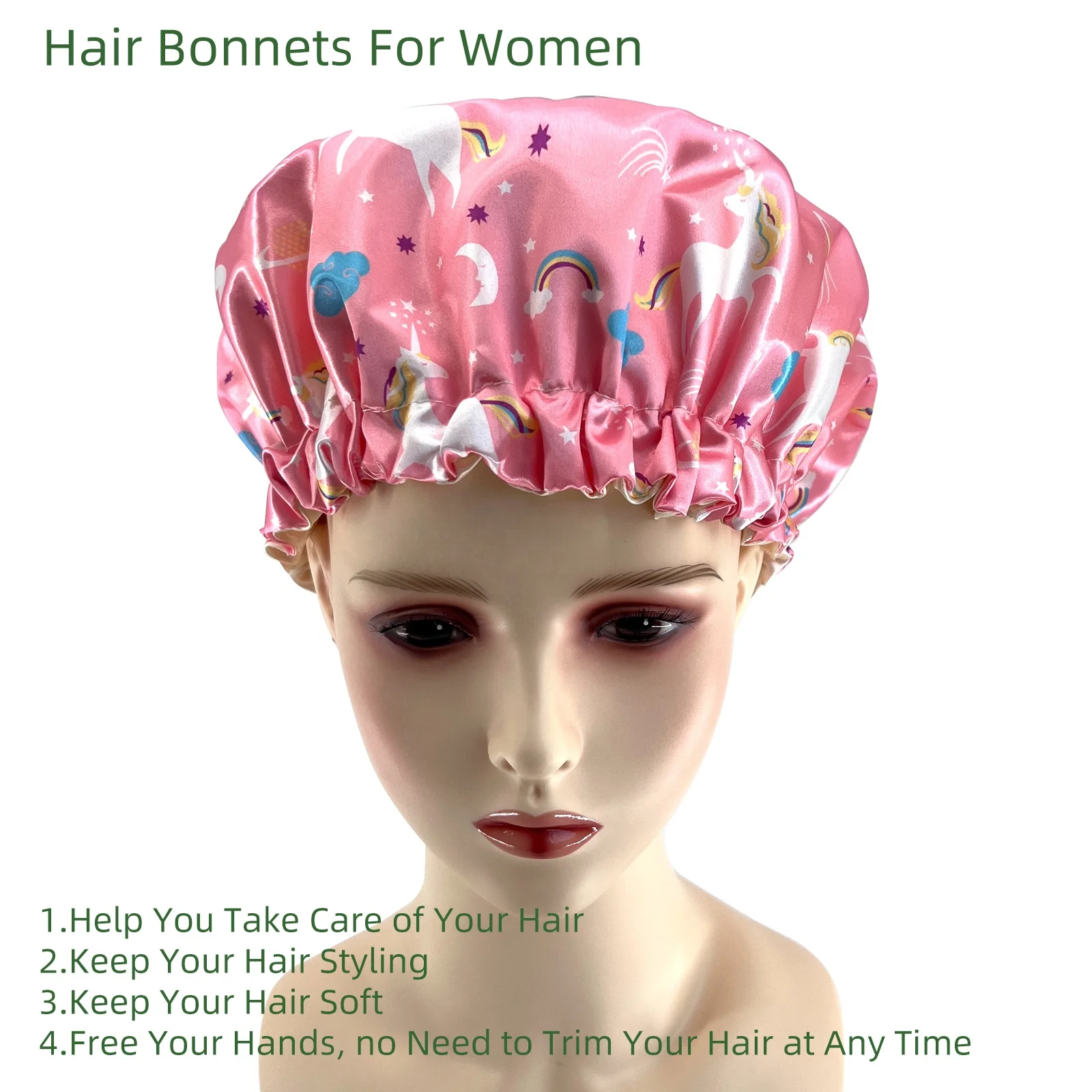 Extra Large Diameter 33 Cm Royal Satin Silk Sleeping Cap Hair