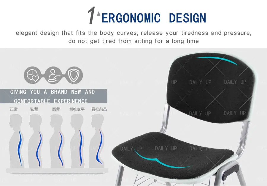 College Padded Chair Ventilated Children Study Chair with Tablet Chair Upholstered