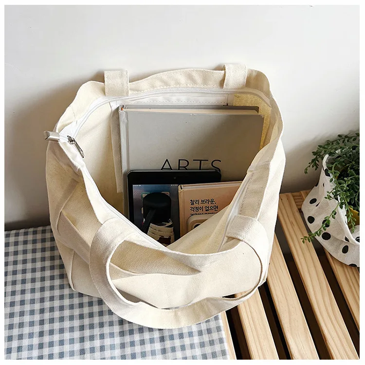 2022 Letter Heavy Duty Cotton Mini Shoulder Blank Canvas Tote Bag With ...