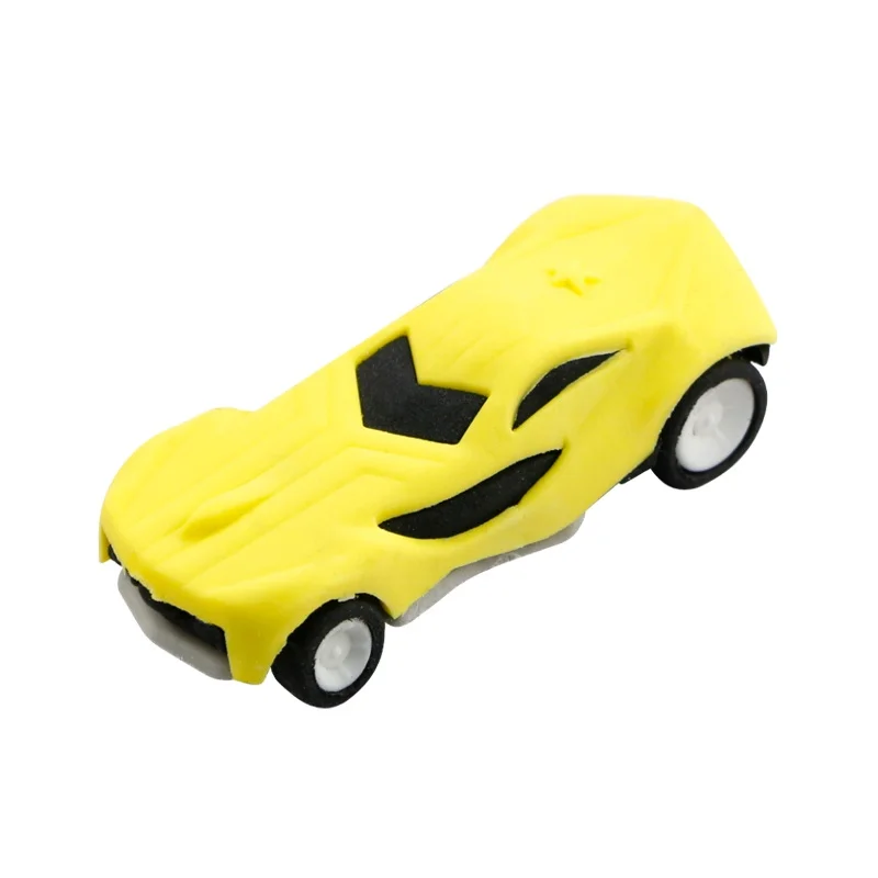 Оптовая продажа новинка детский резиновый ластик с героями мультфильмов Модный милый карандаш 3D-головоломка в форме мотоциклетных гоночных автомобилей