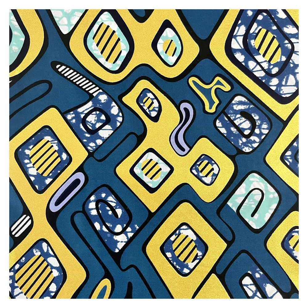 Ткань с золотым воском и принтом оптовая продажа золотистый воск 2022