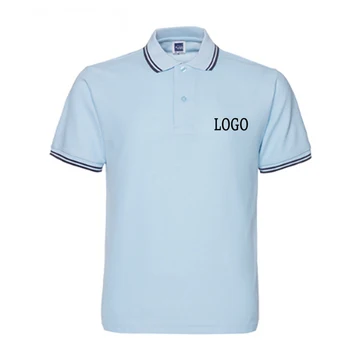 Knitting factory custom 200gsm 65% cotton 35% polyester man polo shirts with yarn dyed collar and cuff