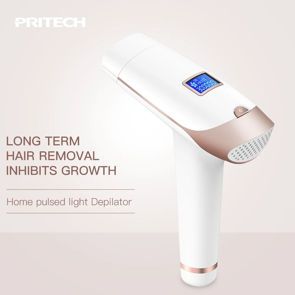 Прибор для лазерной эпиляции Pritech для женщин, безболезненное средство для удаления волос IPL, Домашнее использование для лица, рук, бикини