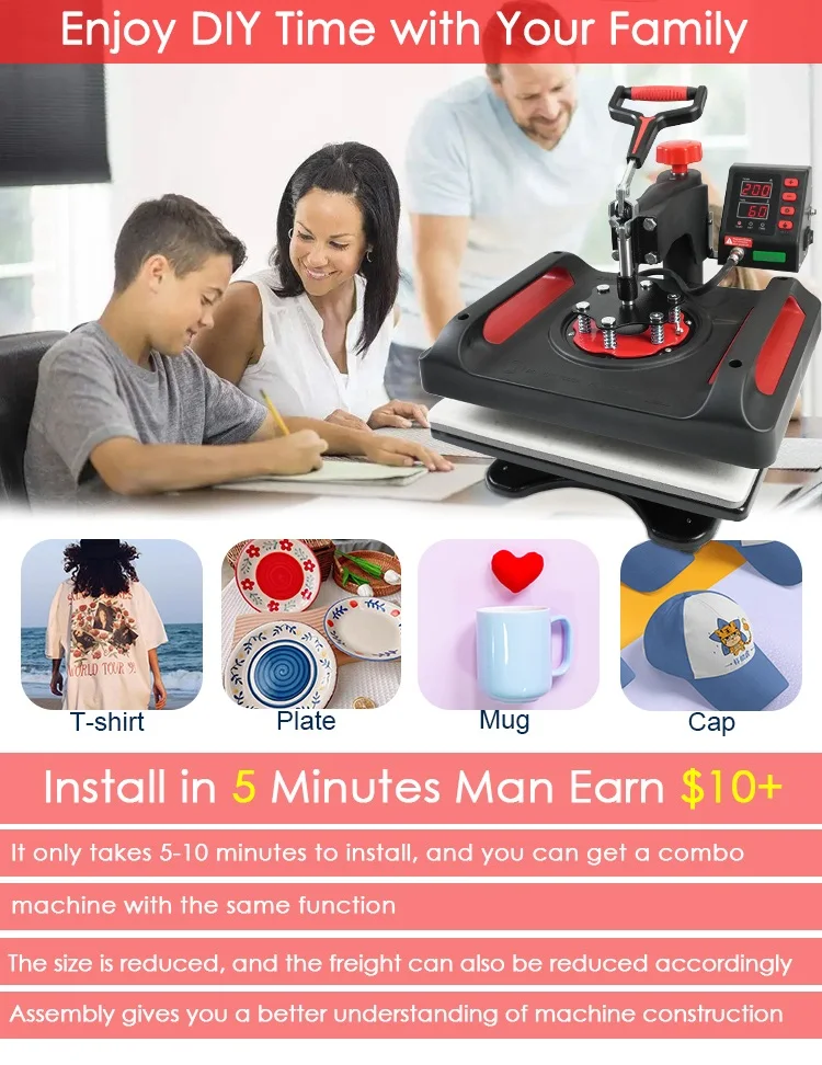 Freesub P8001x Split Combo Heat Press Machine Tshirt Heat Press