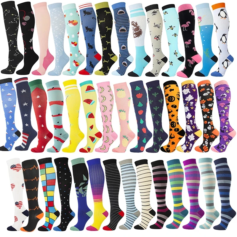 Hot Sale Knee High Long Cycling Medical Stocking 20-30 Mmhg For Running ...
