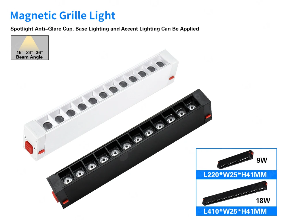 New Ceiling Rail Lighting Smart Dimmable Focus Spot Lamp Commercial System Track Lights Led Magnetic Linear 18W Grille Spotlight