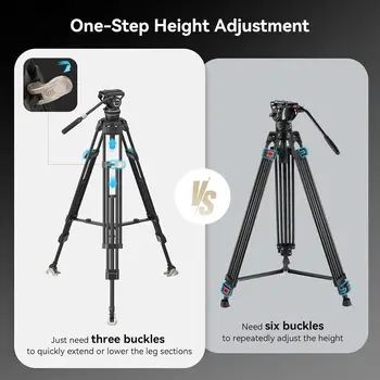 Small Rig AD-100 FreeBlazer Heavy-Duty Carbon Fiber Tripod Video Tripod With One-Step Locking System 3989 detail image