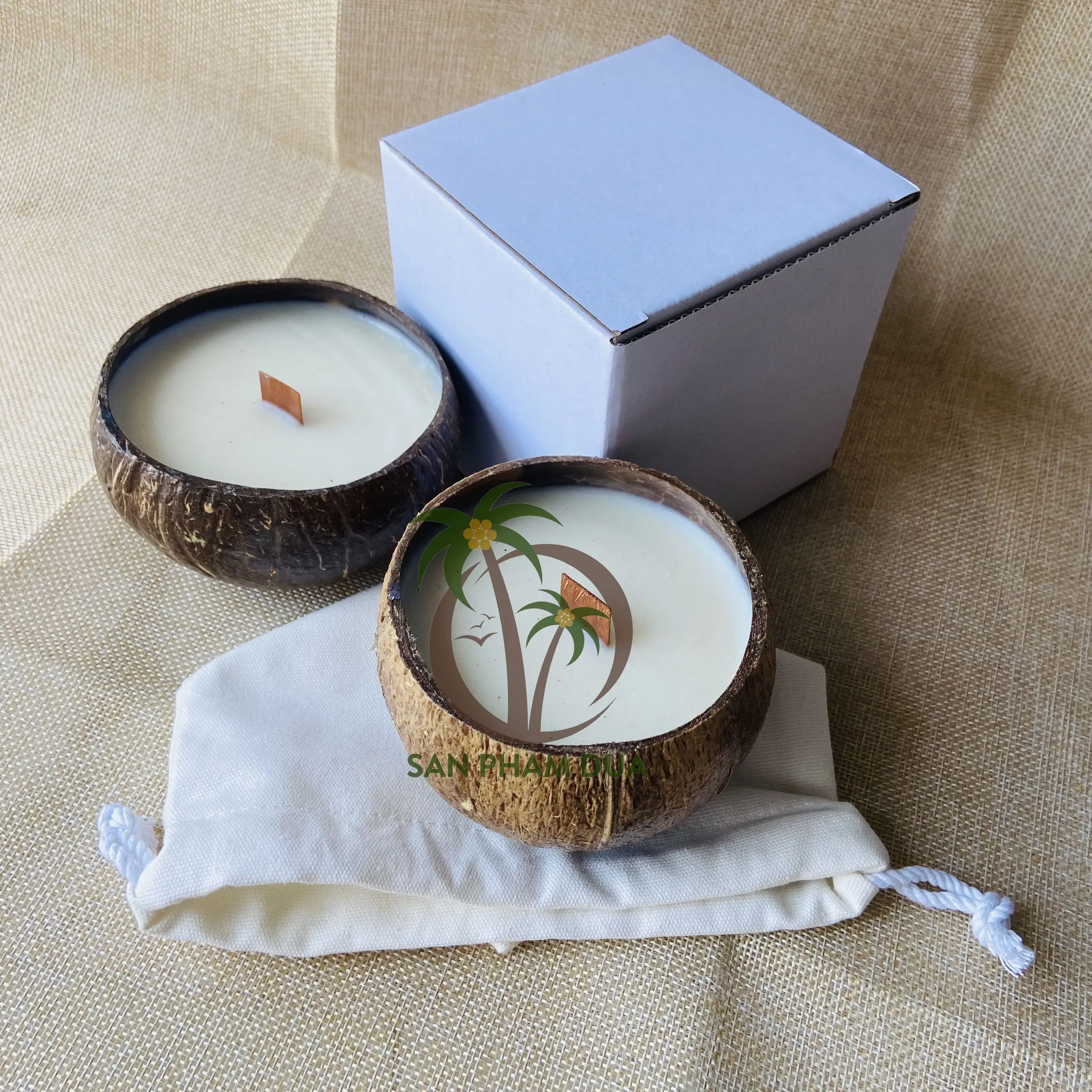 Eco Candle In Coconut Shell Candle Palm Bee Soy Wax Eco Friendly