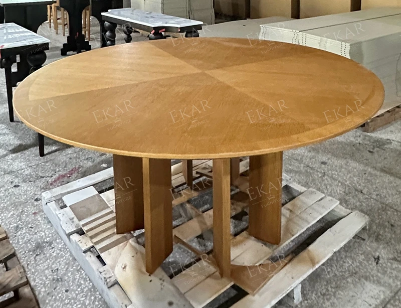 product modern outdoor wooden round dining table for patio and garden-66