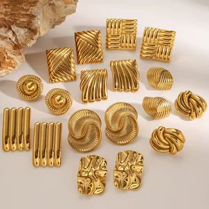 Fashion Brand Designer Stainless Steel 18K Gold Plated Women's Hoop Earrings Large Size Waterproof Gift Wholesale Available