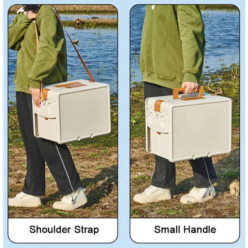 17L Multifunction Picnic Camping Ice Cool Box Portable Foldable Food Drink Cooler Box with Table