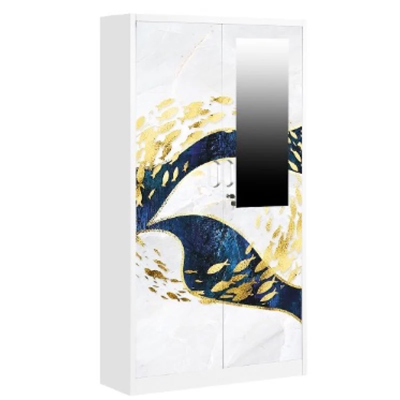 Customized Steel Almirah Closet with Wardrobe Organizer and Sliding Doors