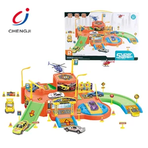 High Quality Child Play Plastic Slot Diy Garage Parking Lot Toy Car with Plane
