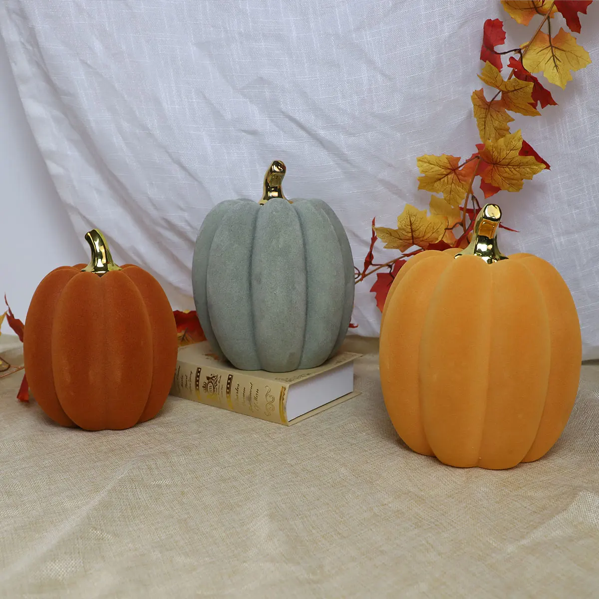 Wholesale hot sale promotion ceramics Pumpkins Home Decoration Artificial Craft Halloween Ceramic Pumpkin