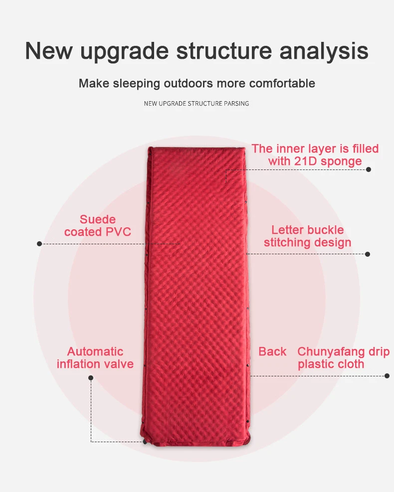 Thick Selfinflating Camping Sleeping Mattress With Solid Foam For Suv