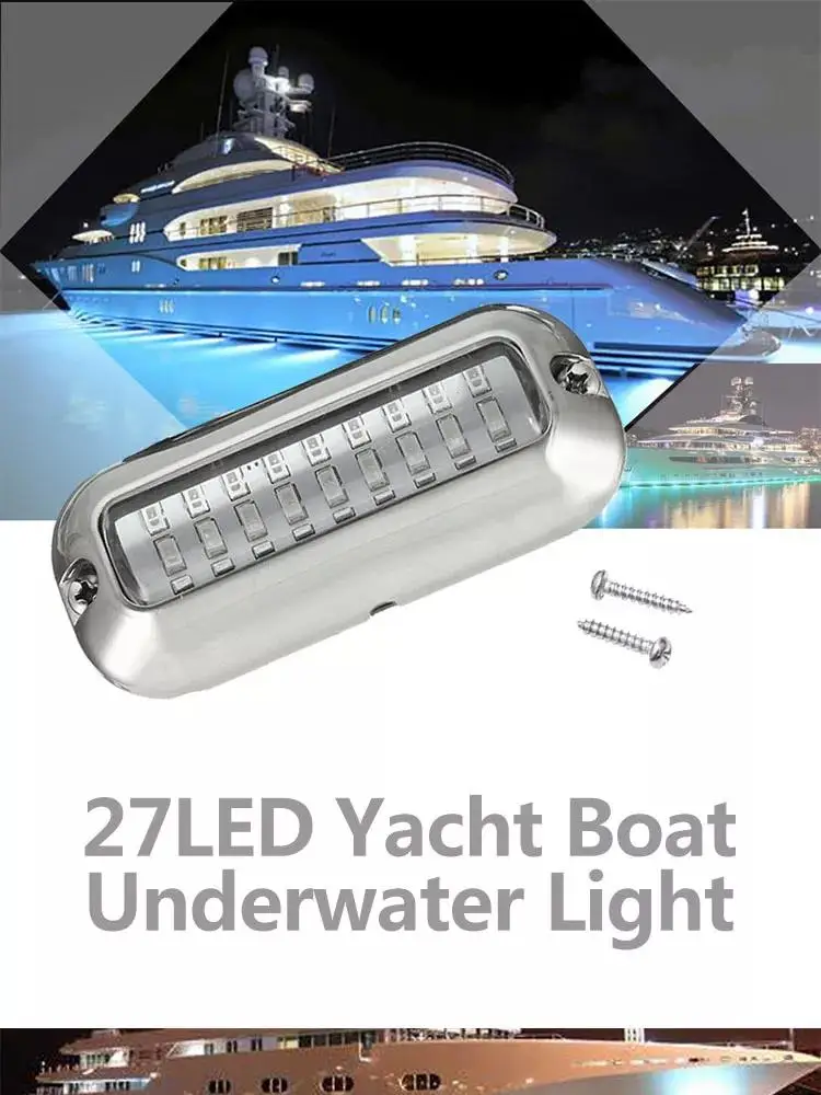 27 Led Boat Underwater Light Ip68 Stainless Steel Waterproof Yacht