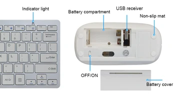 Alternative view of 2.4g Computer Keyboard and Mouse Combo Wireless Ergonomic Wireless Keyboard and Mouse Combo